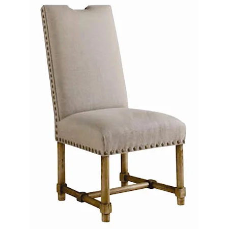 Country English Side Chair with Upholstered Seat and Back